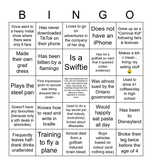 Youth Leader Bingo Card