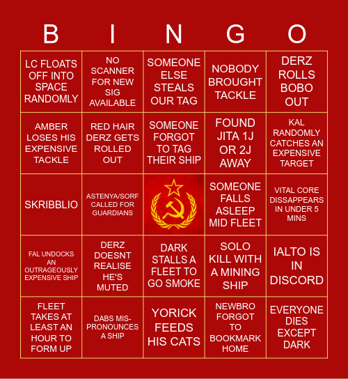 Legion of Communism Bingo Card