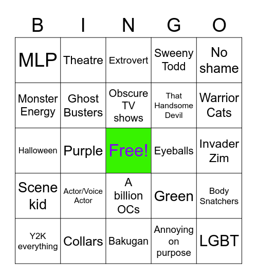 Unicornboy-core Bingo Card