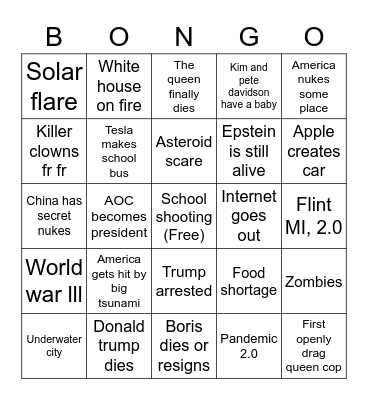 2022 Bingo Card