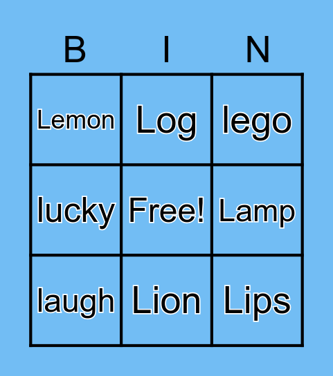 L words Bingo Card