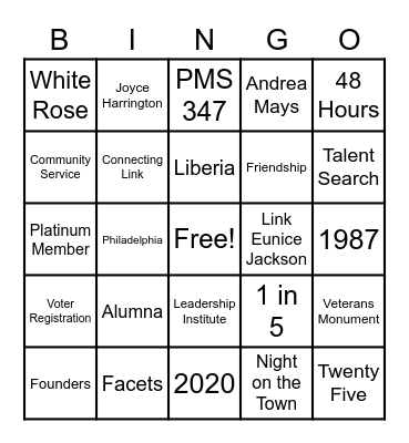 ERIE COUNTY LINKS RETREAT Bingo Card