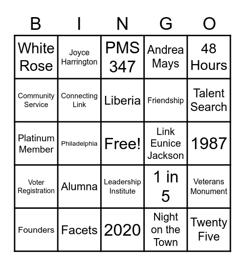 ERIE COUNTY LINKS RETREAT Bingo Card