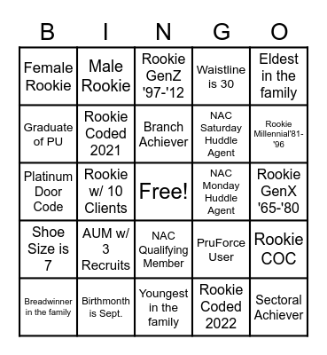 Human Bingo Card