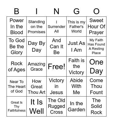 Baptist Bingo Card
