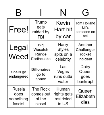 2022 Bingo Card Bingo Card
