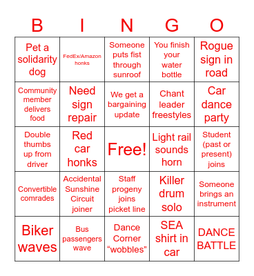 Strike BINGO Card