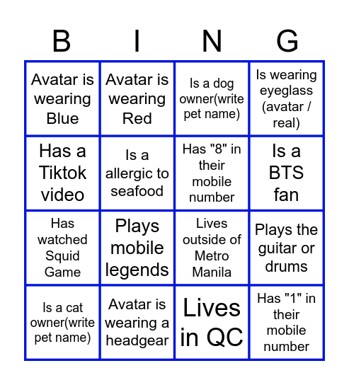 Find Someone Who - Write Name Bingo Card