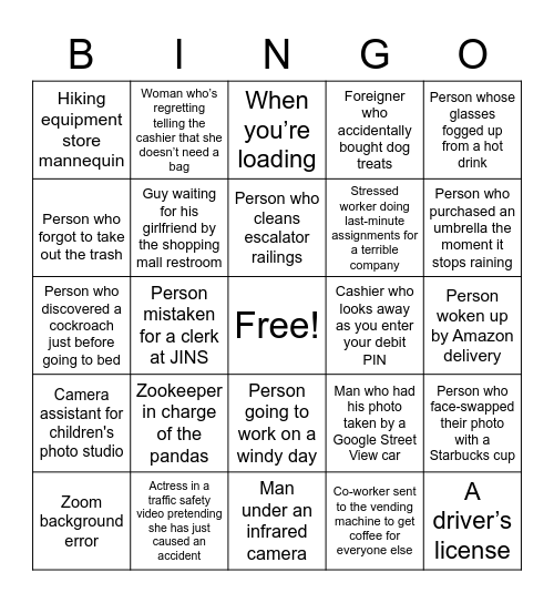 Mundane Halloween Costumes Bingo Card