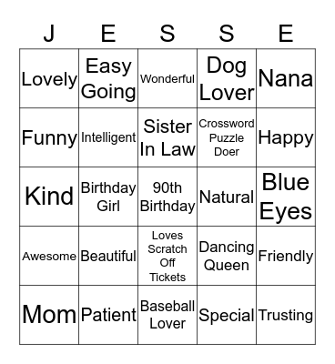 Happy Birthday Bingo Card