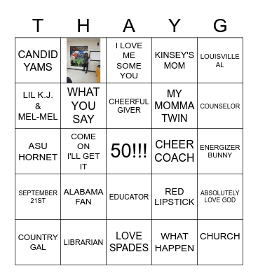 PAR-TAY with Thay 50th Birthday Bingo Card