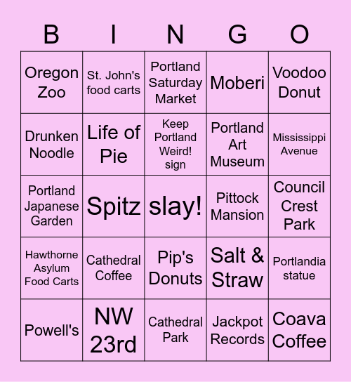 AMANDA'S ADVENTURE Bingo Card