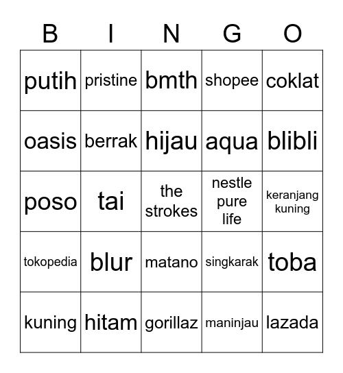 denvr Bingo Card