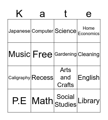 What do you want to be? Bingo Card