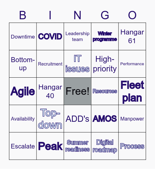 E&M conference Bingo Card