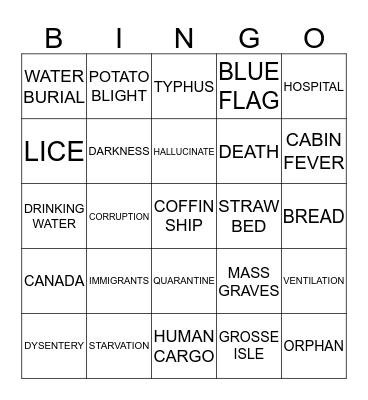 COFFIN SHIP BINGO Card