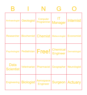 STEM Bingo Card