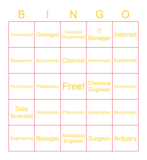 STEM Bingo Card