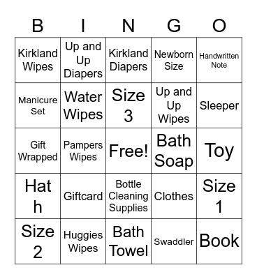 Whitney’s Sprinkle Bingo Card
