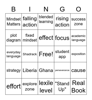 Read 180 Bingo Card