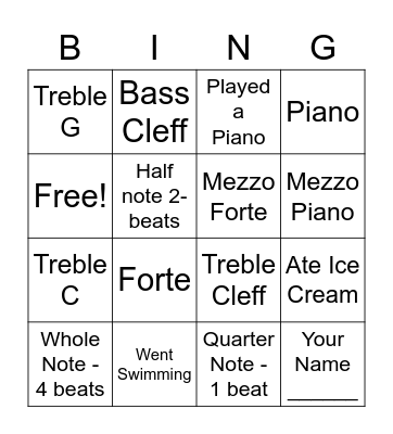 Welcome Back Bingo! Bingo Card