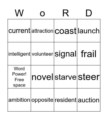 WORD POWER! Bingo Card