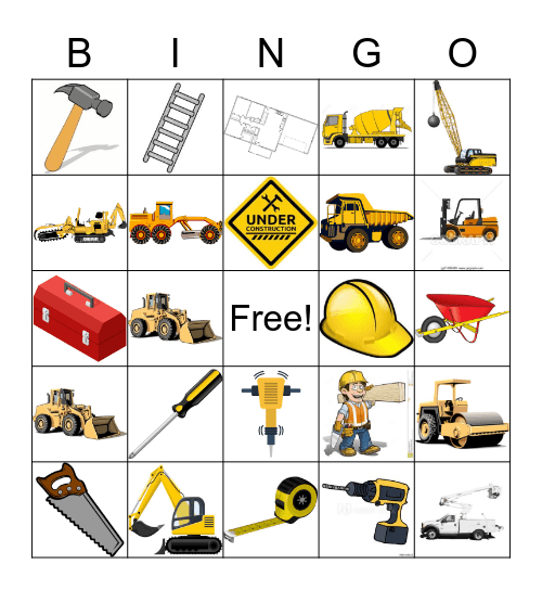 Construction Bingo Card