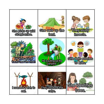 Everybody Up 5 Unit 2 Camping Bingo Card