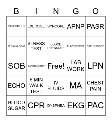 United Way Heart & Vascular Bingo! Bingo Card