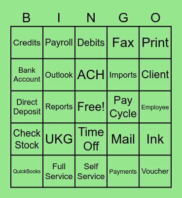 EMS Bingo Card