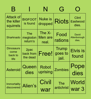 2022 Bingo card Bingo Card