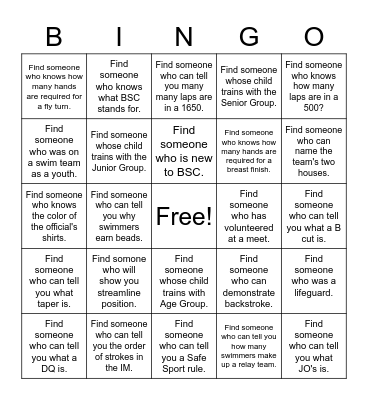 Bobcat Bingo Card