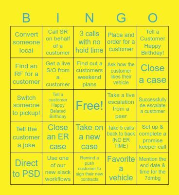 Customer Experience Bingo Friday Bingo Card