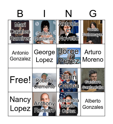 Hispanic Heritage Month Bingo Card