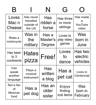 Bingo Card