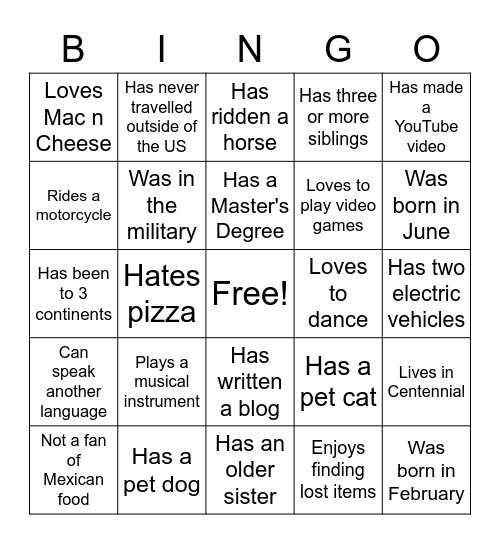 Bingo Card