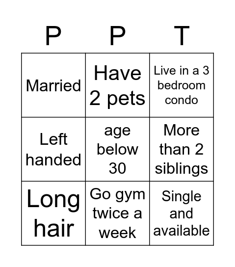 PPT 4.0 Bingo Card