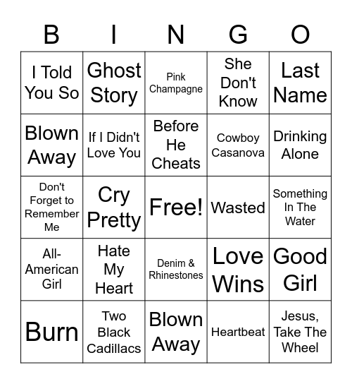 Queen Underwood Bingo Card