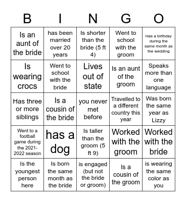 Find Someone Who... Bingo Card
