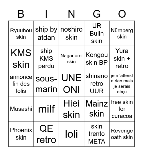 azur cringe bingo by titi_steel Bingo Card