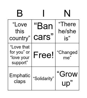 D’amingo Bingo Card