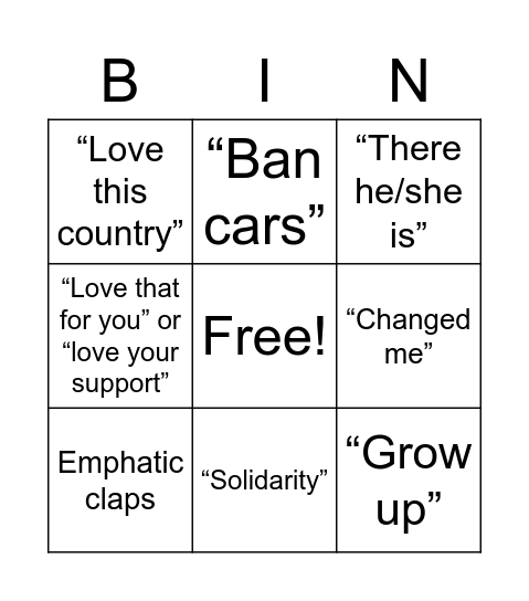 D’amingo Bingo Card