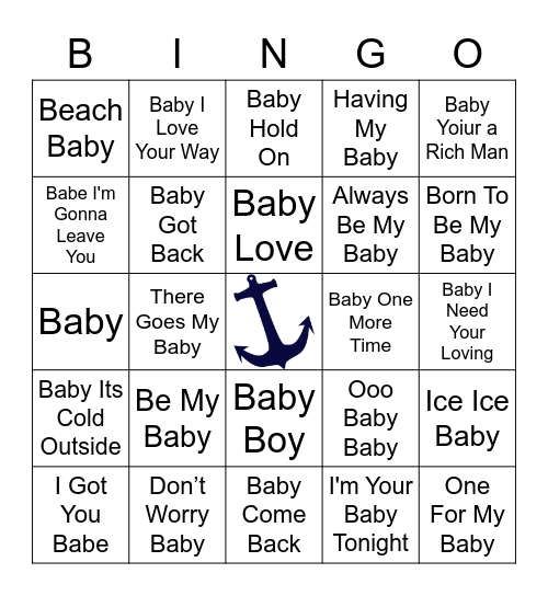 BABY BOY Bingo Card