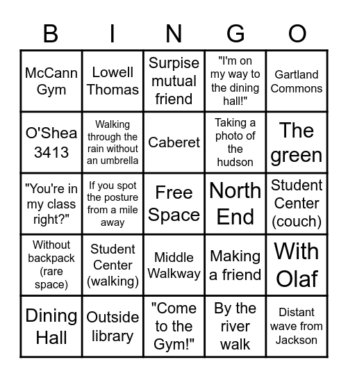 Jackson Bingo Card