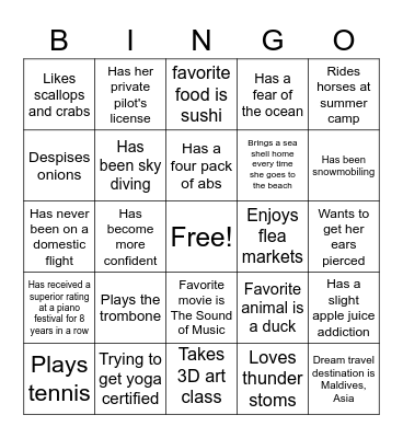 Troop 52 Get To Know You Bingo Card