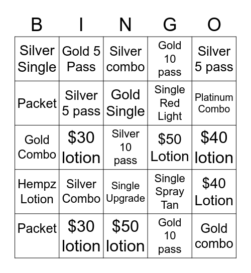 Employee Bingo Card