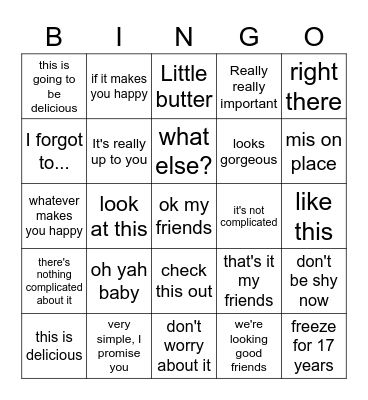 Jean Pierre Bingo Card