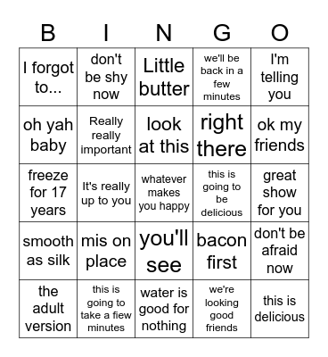 Jean Pierre Bingo Card