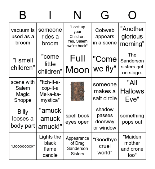 Hocus Pocus 2 Bingo Card