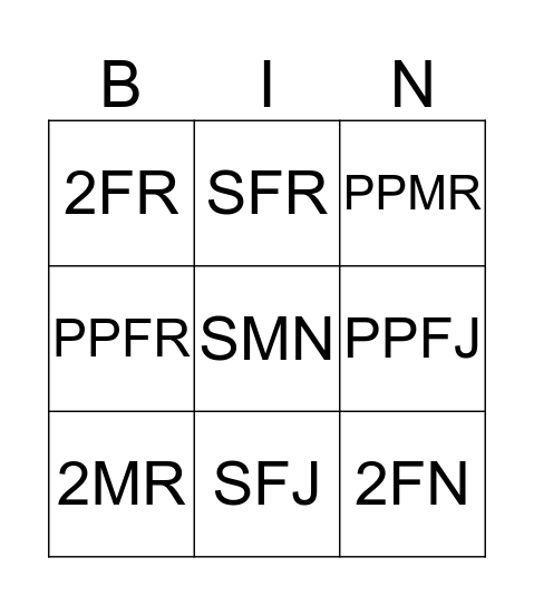 Arabic Status 3rd Bingo Card